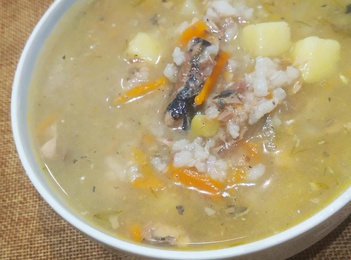 Суп рисовый с сайрой консервированной 1 кг