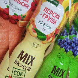 Напиток безалкогольный негазированный MIX вкусов ПЕРСИК-ГРУША 1 л